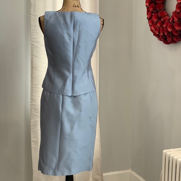 Talbots 3-piece silk blend blue skirt suit size 4 - Picture 3 of 8